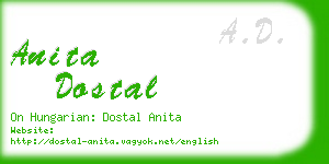 anita dostal business card